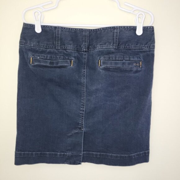Converse One Star Denim Blue Jean Skirt Wide Waistband Pockets Slit Size 12 - Picture 2 of 12